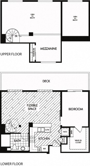 Floor Plan  J 1,034 Sq. Ft. Floor plan at Trio Apartments, Pasadena