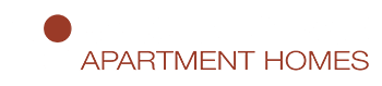 A brown circle is to the left of the words "Apartment Homes".
