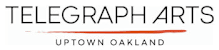 A black and white image with the words "Telegraph Arts" and "Uptown Oakland" on it.