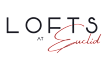a white logo on a red background with the words logos aloud