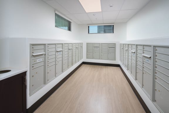 a photo of the inside of the mailroom