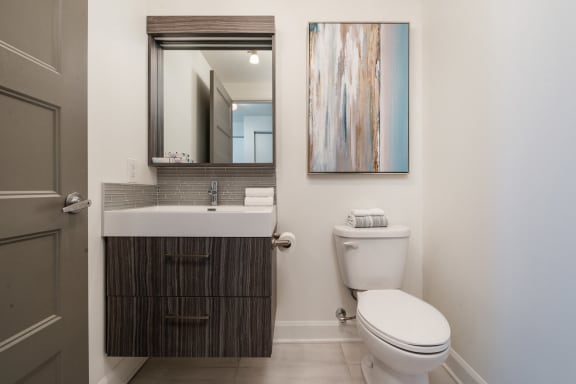 a bathroom with a toilet and a sink and a mirror