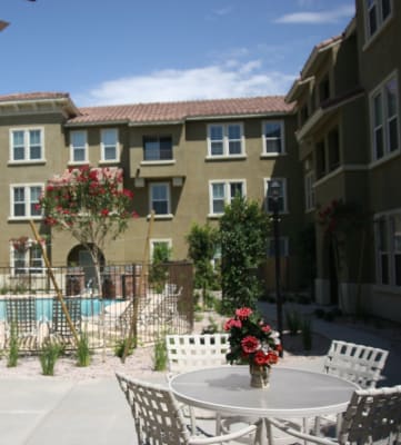 Outdoor pool area-Senior Living at Matthew Henson Apartments Phoenix, AZ