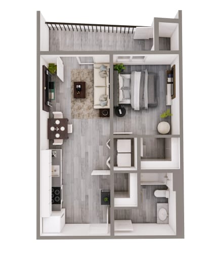 Floor Plan  1 bedroom apartment floor plan at AVIVA Apartments