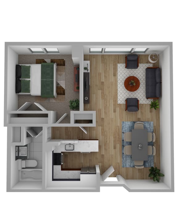 Floor Plan  One Bedroom Floor Plan A at Ship&#x27;s Watch Apartments, Fall River, MA