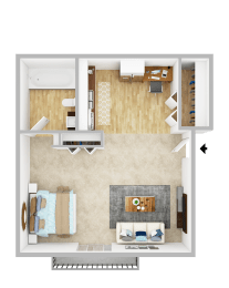 a floor plan of a living room with a fireplace