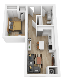 Floor Plan  a 3 bedroom floor plan with a bathroom and a living room