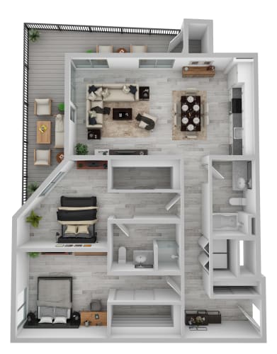 Floor Plan  2 bedroom apartment floor plan at AVIVA Apartments