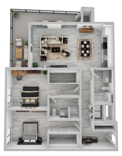 Floor Plan  2 bedroom apartment floor plan at AVIVA Apartments