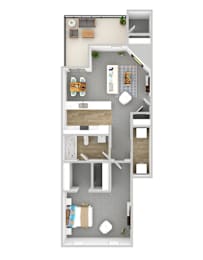 Patchen Oaks Ashland Floorplan - One Bedroom