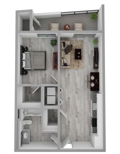 Floor Plan  1 bedroom apartment floor plan at AVIVA Apartments