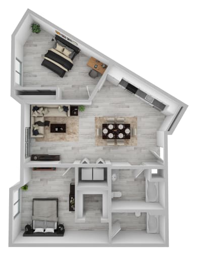 Floor Plan  2 bedroom apartment floor plan at AVIVA Apartments