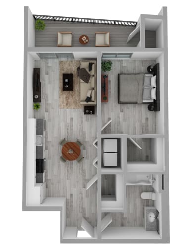 Floor Plan  1 bedroom apartment floor plan at AVIVA Apartments