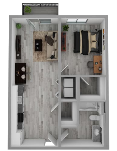 Floor Plan  1 bedroom apartment floor plan at AVIVA Apartments