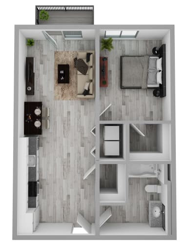 Floor Plan  1 bedroom apartment floor plan at AVIVA Apartments
