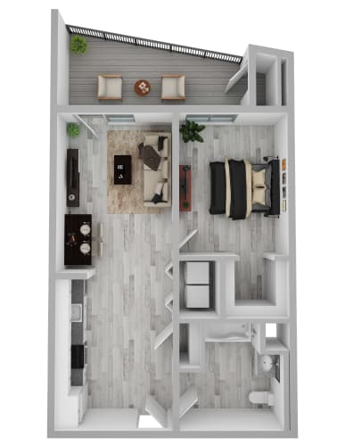 Floor Plan  1 bedroom apartment floor plan at AVIVA Apartments