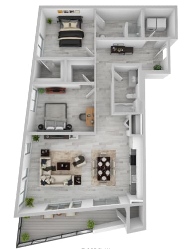 Floor Plan  2 bedroom apartment floor plan at AVIVA Apartments