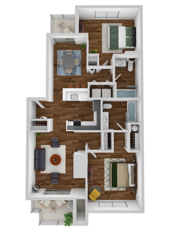 3D floor plan of the Cypress