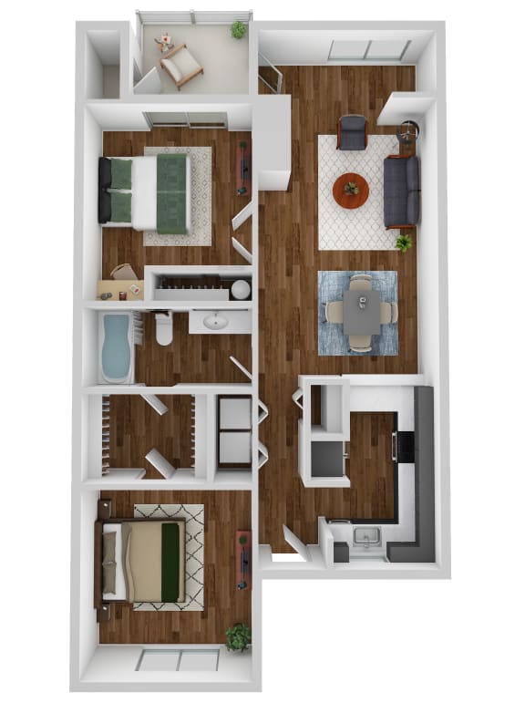 3D floor plan of the Juniper