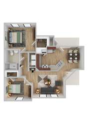 Floor Plan 2 Bedroom A