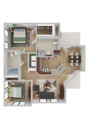 Floor Plan 2 Bedroom B