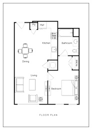  Floor Plan 1 Bed 1 Bath