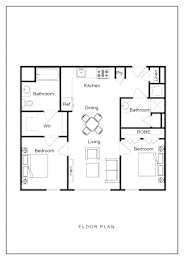  Floor Plan 2 Bed 2 Bath