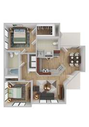  Floor Plan 2 Bedroom B