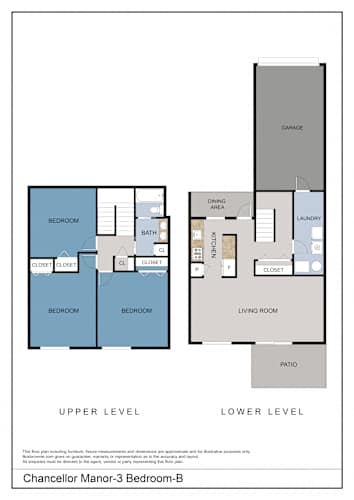 Floor Plan  3 Bedroom Townhome