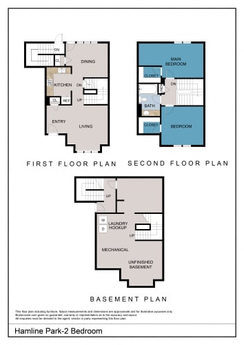 Floor Plan  Hamline - 2 bedroom Townhome