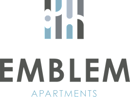 A logo for a company called Emblem Apartments.