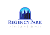 A logo for Regency Park Apartment Homes featuring a city skyline silhouette.