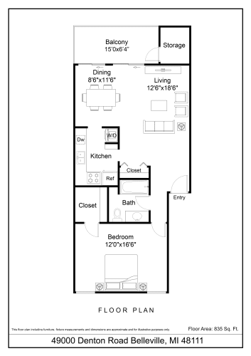 Floor Plan  Erie floor plan at The Waverly, Belleville, 48111