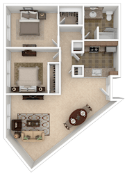 Floor Plan Tenth Two Bed One Bath