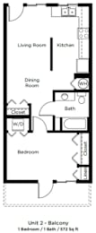  Floor Plan 1 Bedroom (A)