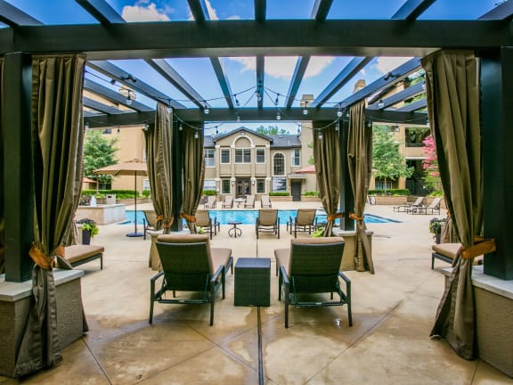 Decks nearby pool at apartments on Preston Road 75254