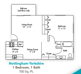 Floor Plan  One Bedroom One Bath