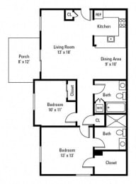 2 Bedroom, 2 Bath 1,092 sq. ft. - Niagara at Centerpointe Apartments, Canandaigua, 14424