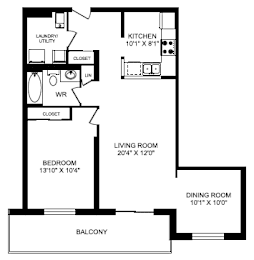 One Bedroom Floor Plan
