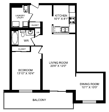 One Bedroom Floor Plan