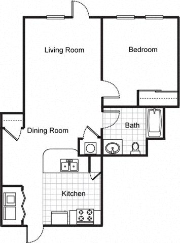 1bedroom 1bath 2D floorplan_Northpark at Scott Carver Apartments Miami, FL