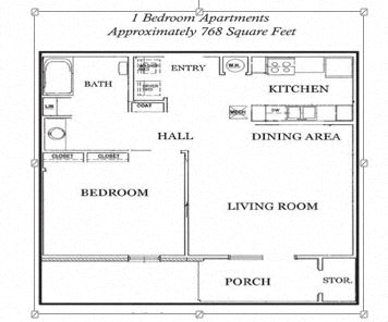 Floor Plan  1 Bed | 1 Bath