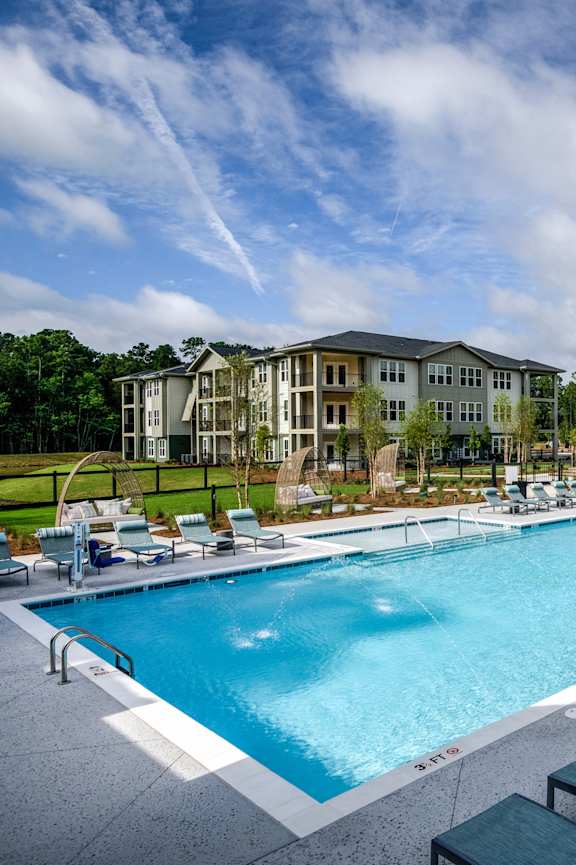 Swimming Pool With Lounge Chairs at Bellary Flats , South Carolina, 29486
