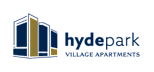 The image is a logo for Hyde Park Village Apartments.