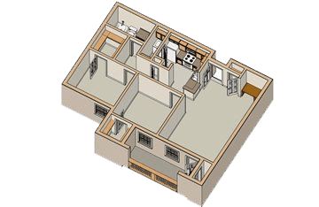 Nolen Grand 2 bedroom 1 bath floor plan