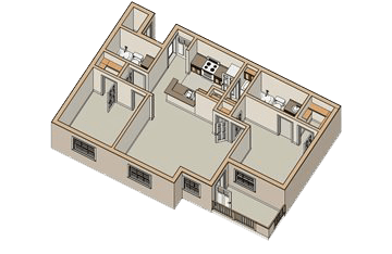 Nolen Grand 2 bedroom 2 bath floor plan
