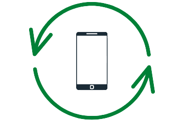 Smartphone with Two Green Arrows Around It at Governor Square in Carmel, 46032