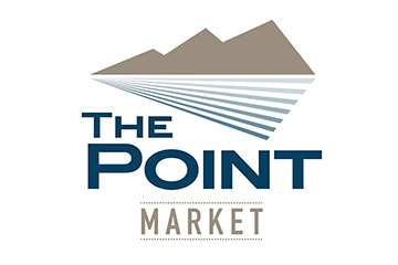 The Point Market logo with a mountain and sun design.