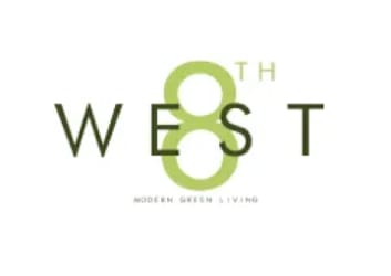 The image is a logo for "8th West Modern Green Living".
