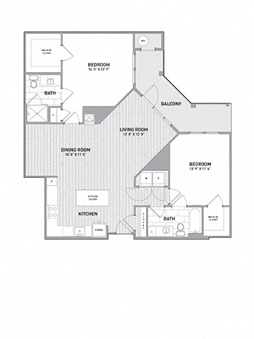 Floor Plan  Huge 2 BED 2 BATH Floor Plan at Indigo 301 Apartments, King of Prussia, Pennsylvania
